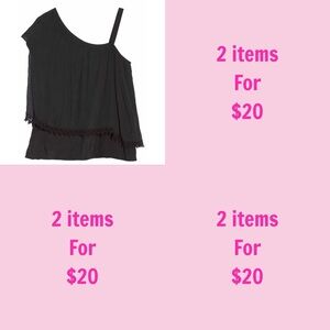 3/$30 Bobeau Womens Black One Shoulder Overlay Laced Hem Pullover Top Size 3X